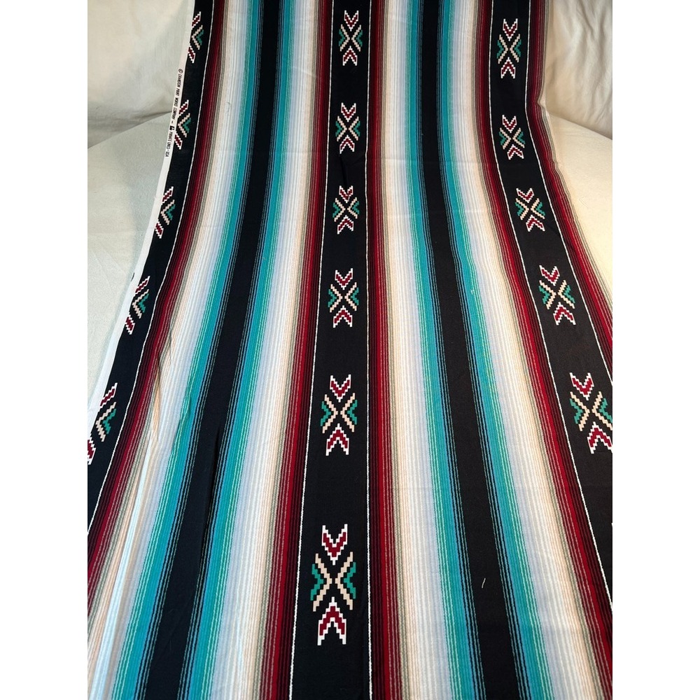 Fabric Vintage Cranston Print Works Southwestern Aztec BOHO Ethnic Stripe BTY